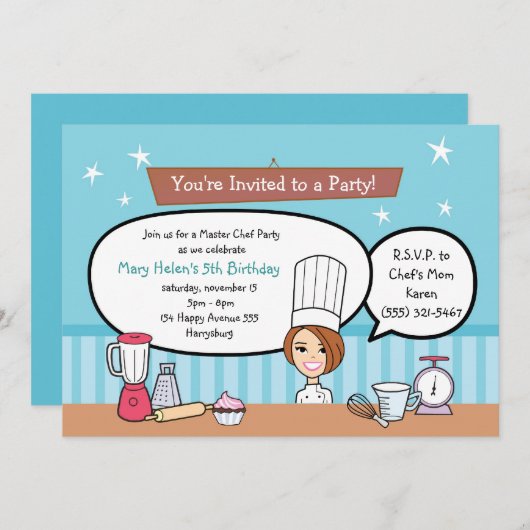 Aangepaste Kinder partijuitnodiging met uniek kuns Kaart (Voorkant / Achterkant)