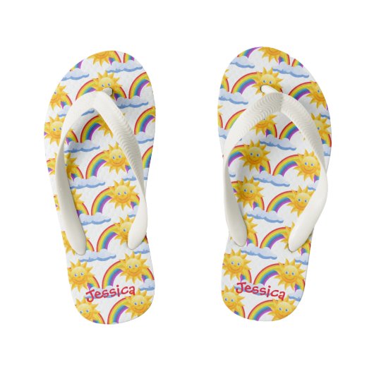 Aangepaste Kinder regenboog Teenslippers (Voetbed)