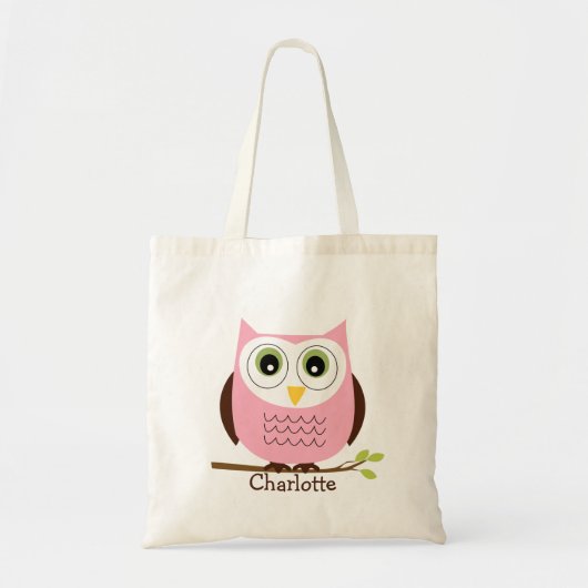 Aangepaste Kinder roze en bruine Canvas tas (Voorkant)
