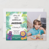 Aangepaste Kinder Safari Party Uitnodigen Kaart (Voorkant)