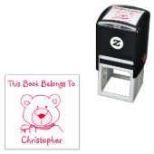 Aangepaste Kinder Teddy Bear Bookplate Stamp Zelfinktende Stempel (In situ)