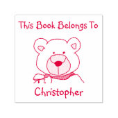 Aangepaste Kinder Teddy Bear Bookplate Stamp Zelfinktende Stempel (Design)