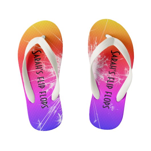 Aangepaste Kinder Teenslippers – Sunset & Palm Tre (Voetbed)