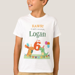 Aangepaste kinder verjaardagsshirt dinosaurus ereg t-shirt