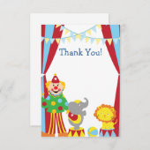 Aangepaste kindercircus Hartelijk dank Notitiekaartje (Voorkant / Achterkant)