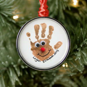 Aangepaste Kinderen Handafdruk Art Keepsake Metalen Ornament