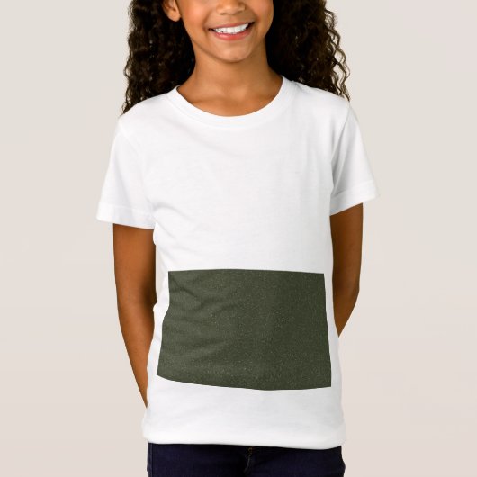 Aangepaste Kinderen T-shirt – Moss Green Glitter B (Voorkant)