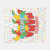 Aangepaste kindernaam Mama Beer Autism Awareness M Fleece Deken (Voorkant (Horizontaal))