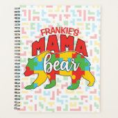 Aangepaste kindernaam Mama Beer Autism Awareness M Planner (Voorkant)