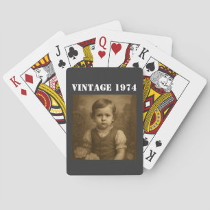 Aangepaste Kindertijd Foto & Jaar Vintage Geperson Pokerkaarten