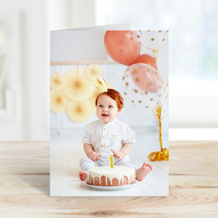 Aangepaste kinderverjaardagsfoto bedankt kaart