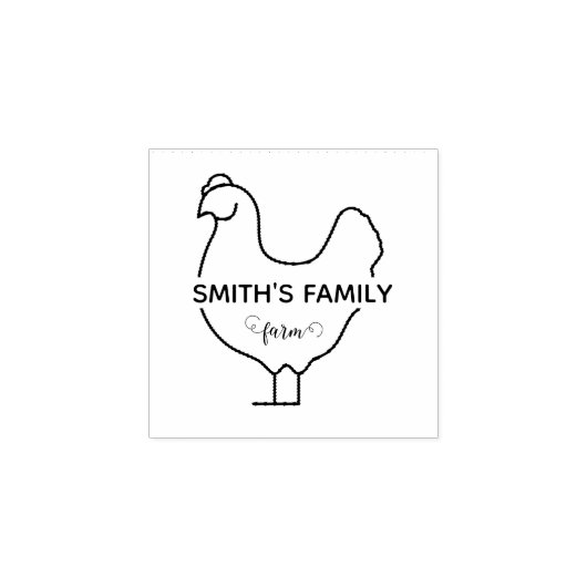 Aangepaste kip silhouet Ei Mini Stamp Rubberstempel (Afrduk)