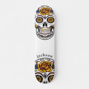 Aangepaste klaag geïllustreerd Skull Skateboard