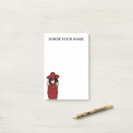 Aangepaste klantdelta Sorority Post-it® Notes (Op bureau)