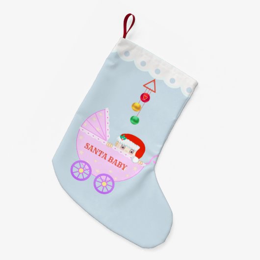 Aangepaste klare Santa Baby Kleine Kerstsok (Voorkant (Hangend))