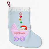 Aangepaste klare Santa Baby Kleine Kerstsok (Voorkant)