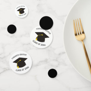 Aangepaste klasse met 20xx zwart gegraveerde Cap-c Confetti