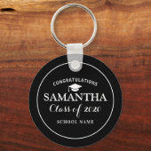 Aangepaste klasse van 2020 Afstuderen zwart Sleutelhanger (Achterkant)