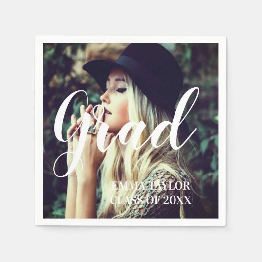 Aangepaste Klasse van 2023 Foto Afstuderen Typogra Servet (Voorkant)