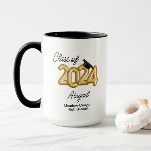 Aangepaste klasse van 2024 Afstuderen Senior Class Mok (Met donut)