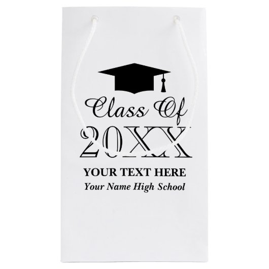 Aangepaste klasse van afgestudeerden in het middel klein cadeauzakje (Achterkant)