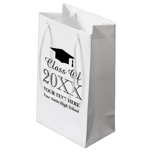 Aangepaste klasse van afgestudeerden in het middel klein cadeauzakje (Achterkant Gekanteld)