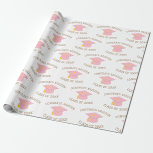 Aangepaste klasse van de 20xx roze korpschotel cadeaupapier