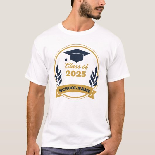 Aangepaste Klasse van [Year] Afstuderen & Schoolna T-shirt (Voorkant)