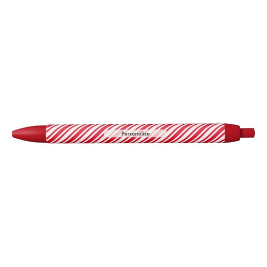 Aangepaste Klassic Candy Cane Stripe Zwarte Inkt Pen (Voorkant)