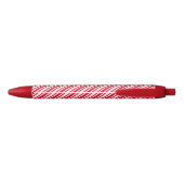 Aangepaste Klassic Candy Cane Stripe Zwarte Inkt Pen (Achterkant)