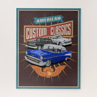 Aangepaste klassieke auto's Jigzaag Puzzle Legpuzzel