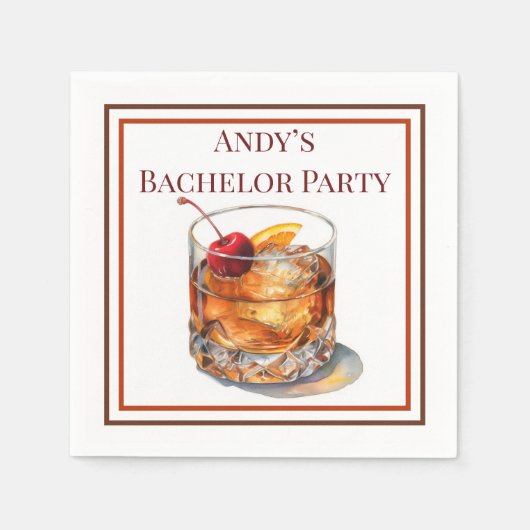 Aangepaste Klassieke Bachelor Party Cocktail Servet (Voorkant)