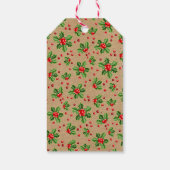 Aangepaste klassieke feestdag Groene Holly Red Ber Cadeaulabel (Achterkant)