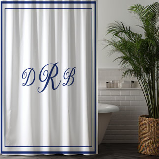 Aangepaste Klassieke Monogram Calligrafie Initiële Douchegordijn