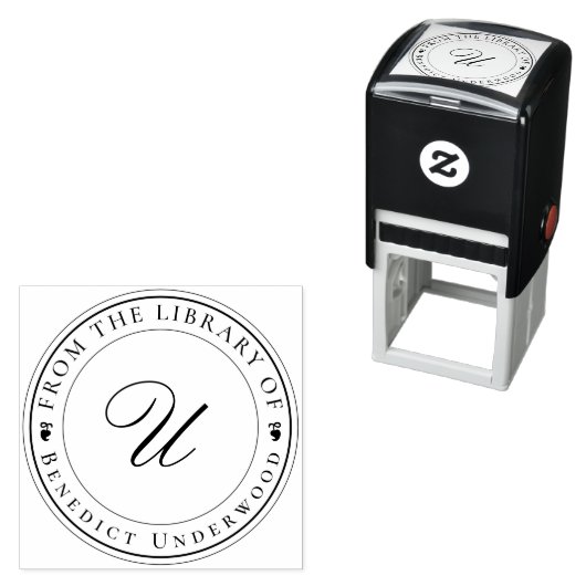 Aangepaste Klassieke Monogram Ex Libris Zelf-Inkin Zelfinktende Stempel (In situ)