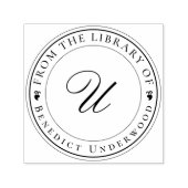 Aangepaste Klassieke Monogram Ex Libris Zelf-Inkin Zelfinktende Stempel (Design)