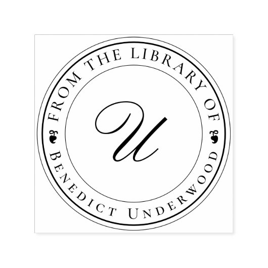 Aangepaste Klassieke Monogram Ex Libris Zelf-Inkin Zelfinktende Stempel (Design)