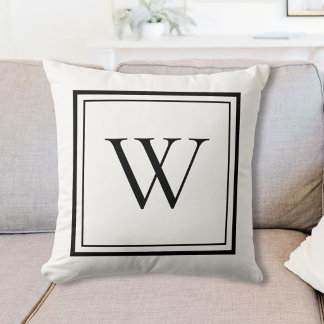 Aangepaste Klassieke Monogram Initiaal Naam Kussen