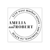 Aangepaste Klassieke Ronde Bruiloft Retouradres Rubberstempel (Afrduk)