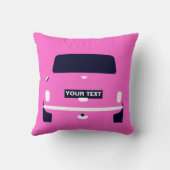 Aangepaste klassieke roze oude Britse mini-auto Kussen (Achterkant)