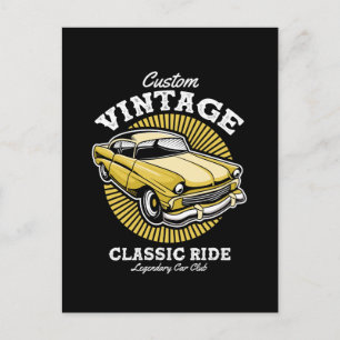 Aangepaste Klassieke Vintage Rituin Auto Club Briefkaart