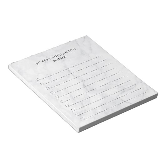 Aangepaste klassieke witte marmer om lijst uit te  notitieblok (Schuin)