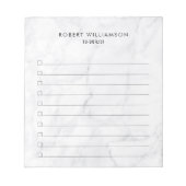 Aangepaste klassieke witte marmer om lijst uit te notitieblok (Voorkant)