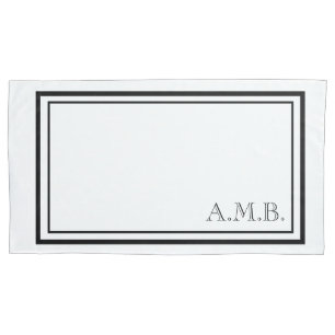 Aangepaste Klassieke zwarte monogram King-grootte Kussensloop