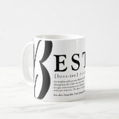 Aangepaste klauut Bestie Definitie Afkorting Koffiemok (Voorkant links)