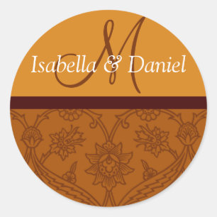 Aangepaste kledingmonogram voor enveloppen ronde sticker
