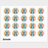 Aangepaste kleedkleur en Netball Team Slogan Ronde Sticker (Vel)