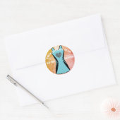 Aangepaste kleedkleur en Netball Team Slogan Ronde Sticker (Envelop)