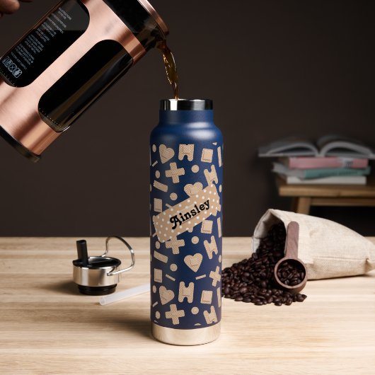 Aangepaste kleefbandbeoordeling waterfles (Koffie)