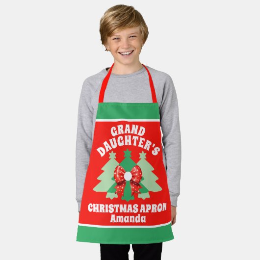 Aangepaste kleindochter's kerstcadeau schort (Gedragen)